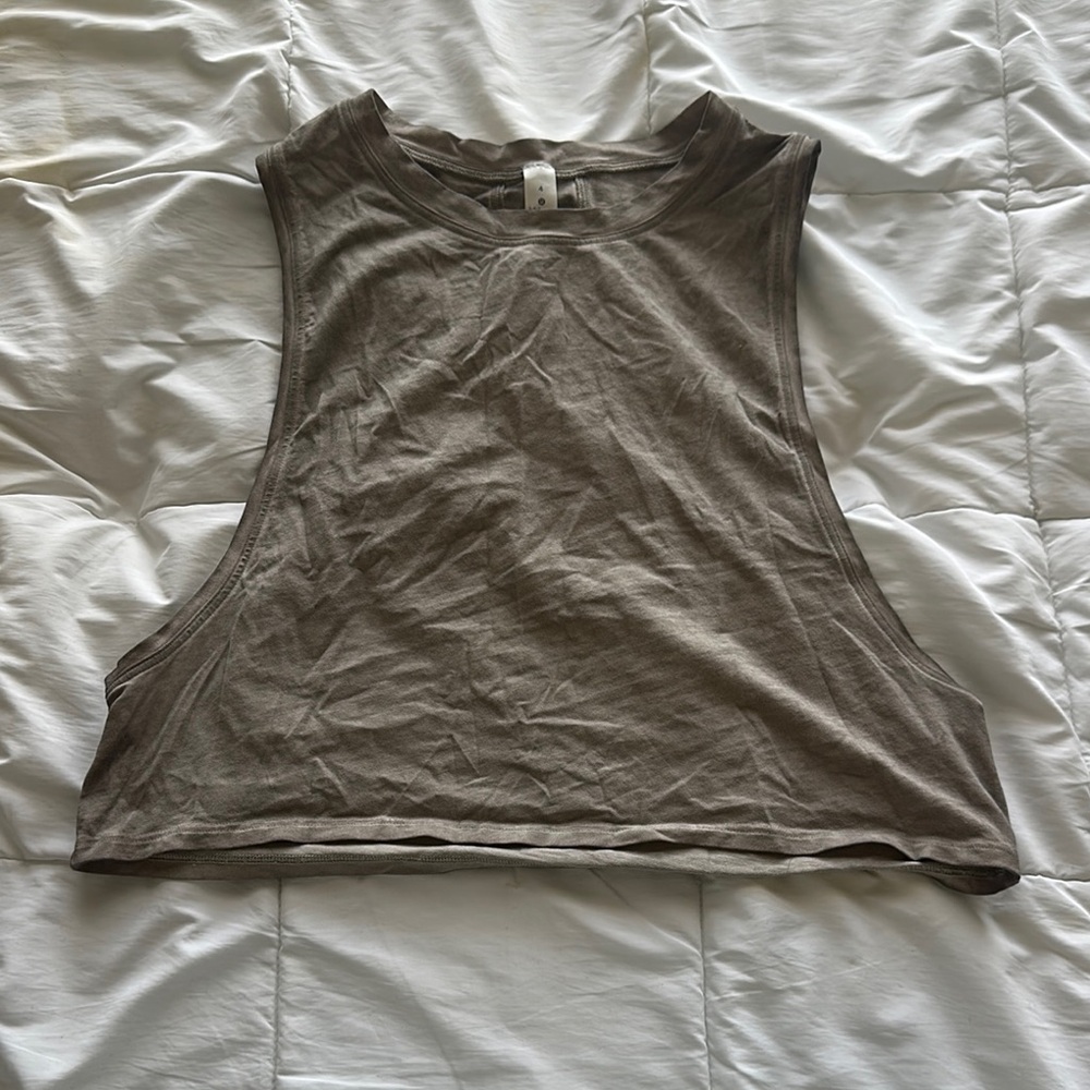 LULULEMON Women's Sleeveless Crop Top - Grey Size 4